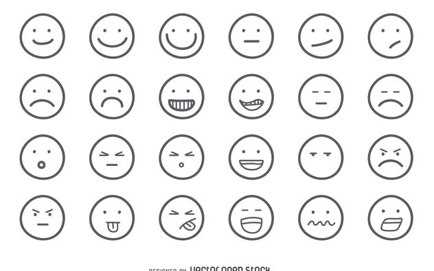 632x395 Emoji Outline Set Free Vector Download Cannypic
