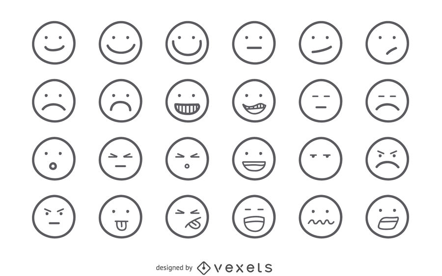900x563 Emoji Outline Set