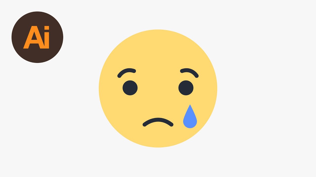 1280x720 Learn How To Draw The Facebook Sad Emoji In Adobe Illustrator