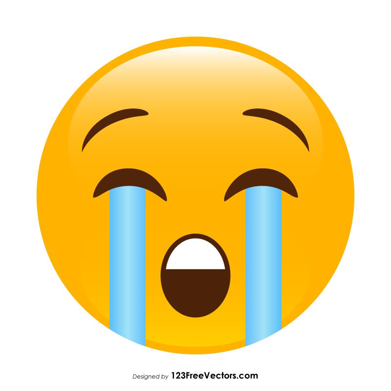 800x800 Loudly Crying Face Emoji Vector Free Free Vectors Vector Free