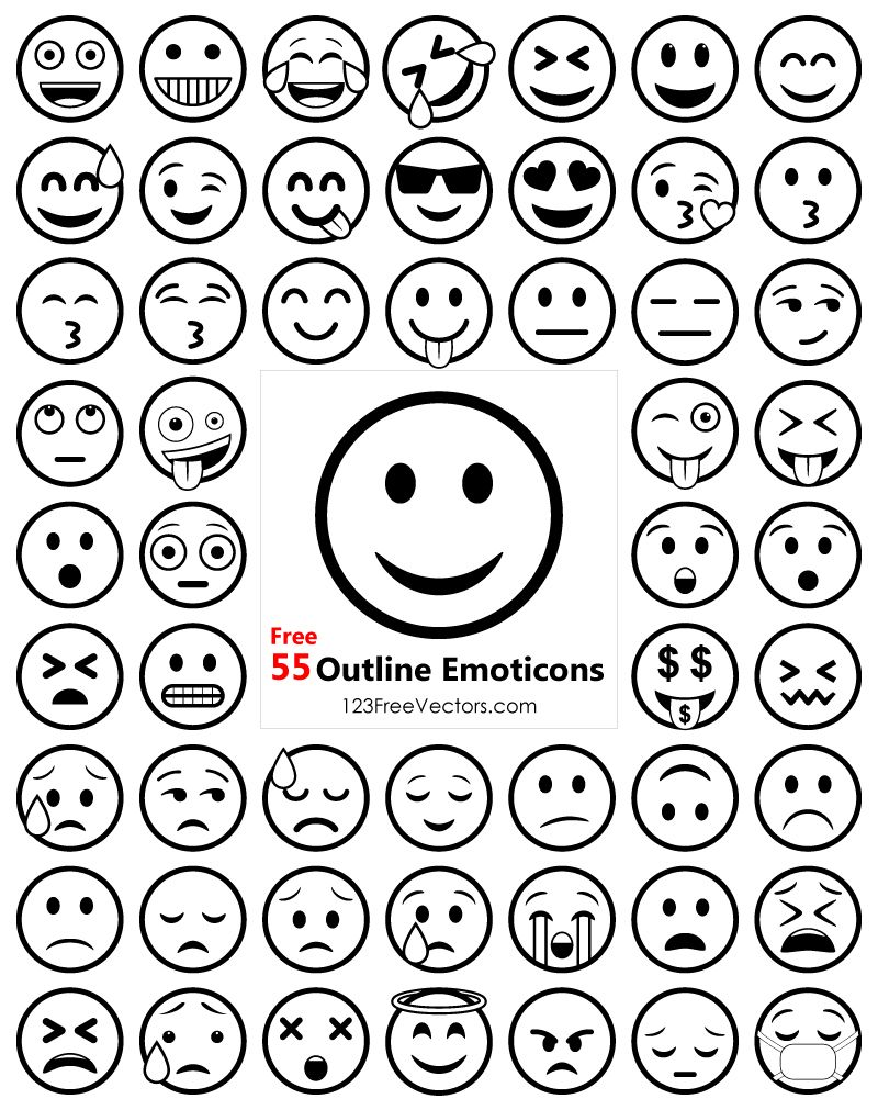 800x1011 Outline Emoji Icons Free Pack Emoji Emoji Templates, Free