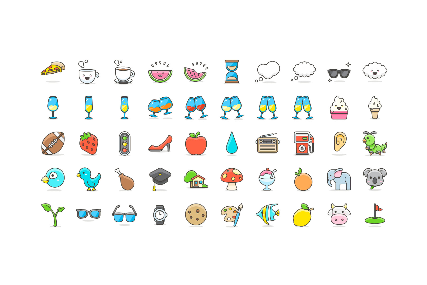 1800x1200 Pack Of Vector Cute Emoji