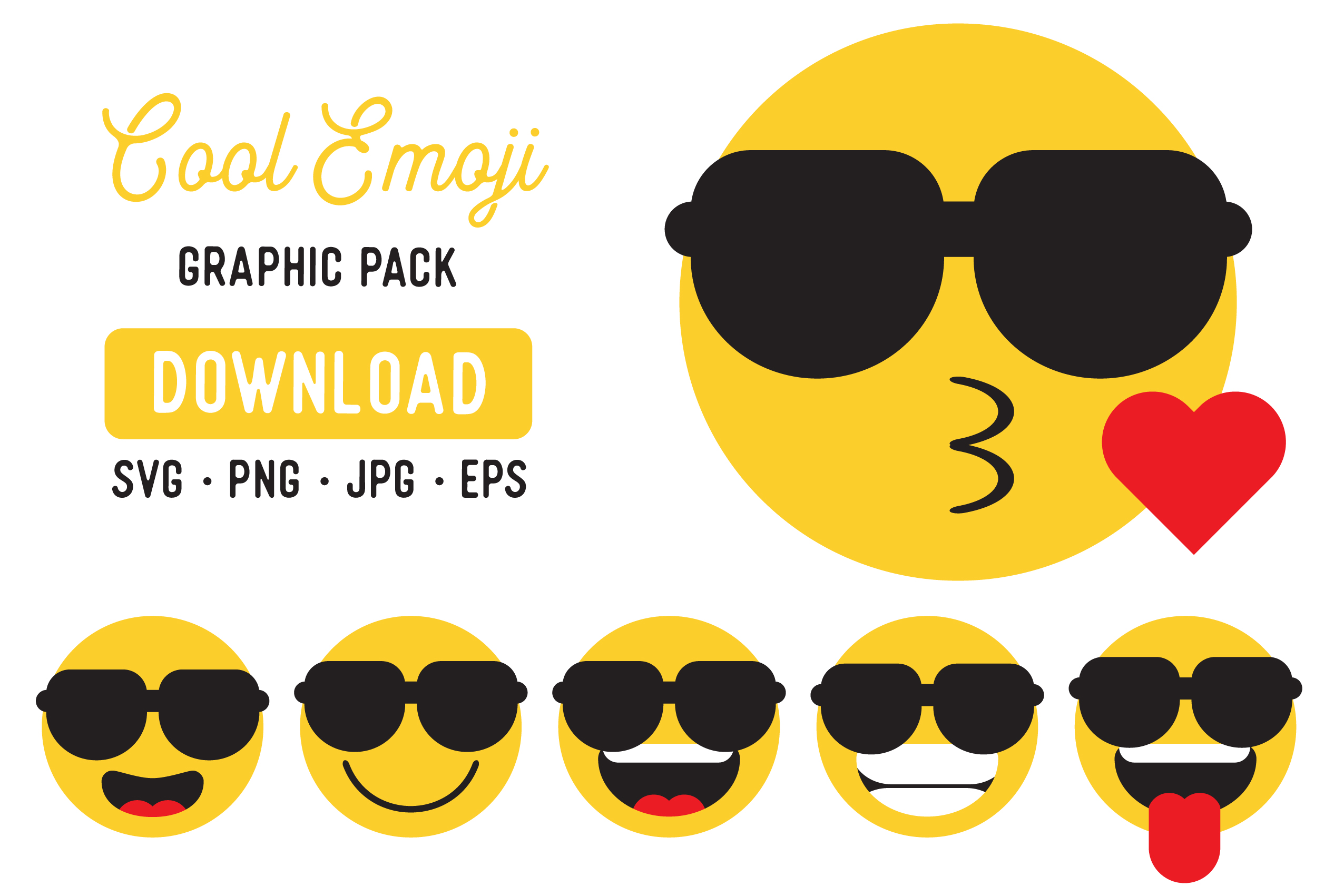2551x1701 Cool Emoji Vector Graphic Clipart Pack Graphic