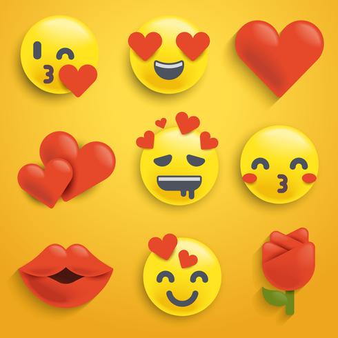 Vector St Valentines Emoji Set 490x490 Vector St Valentines Emoji Set