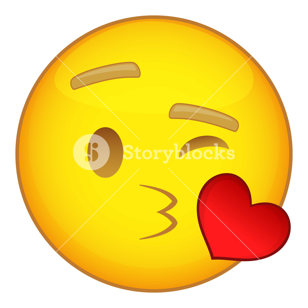1000x1000 Emoticon In Love With Heart Beating Icon Cartoon Illustration