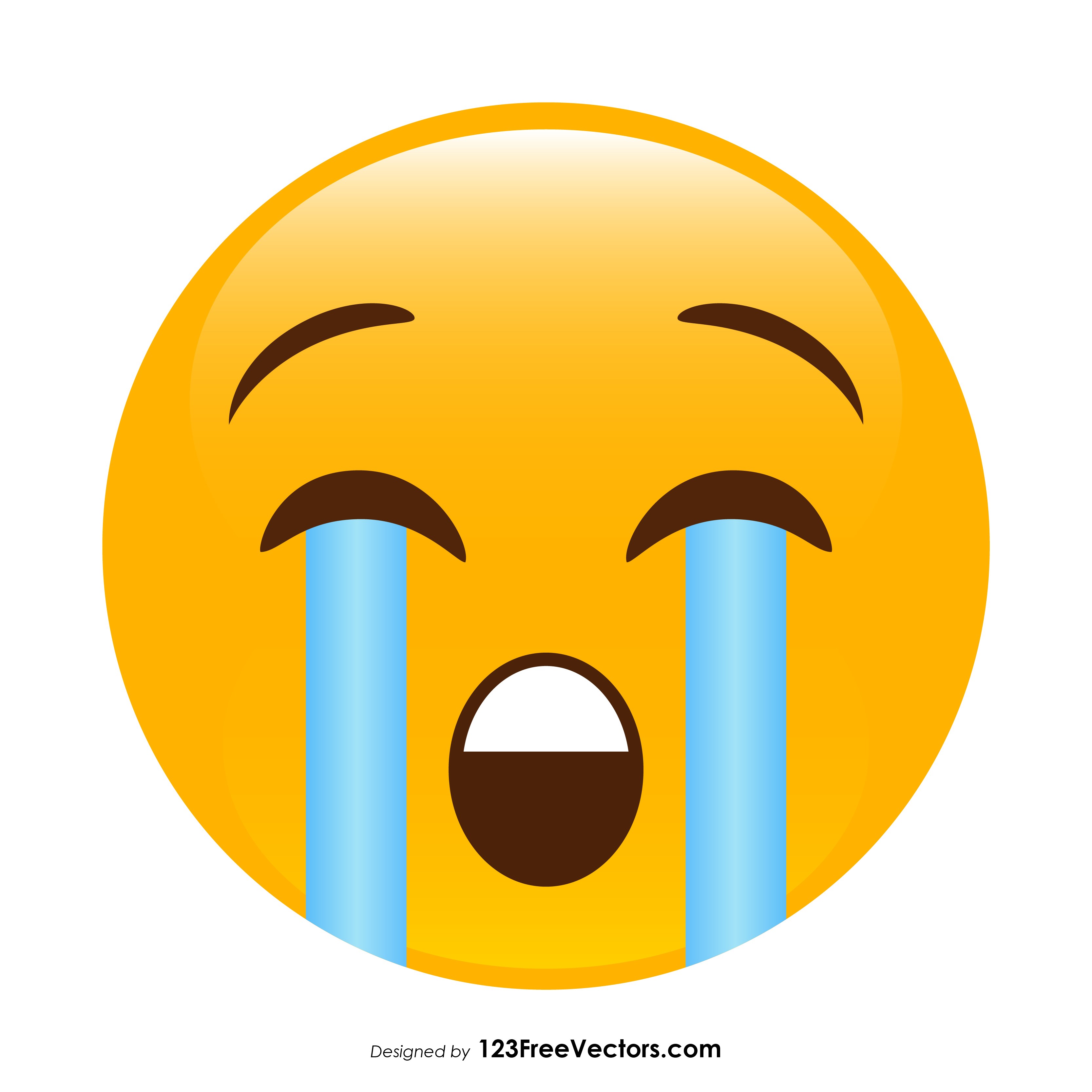 3333x3333 Loudly Crying Face Emoji Vector Free