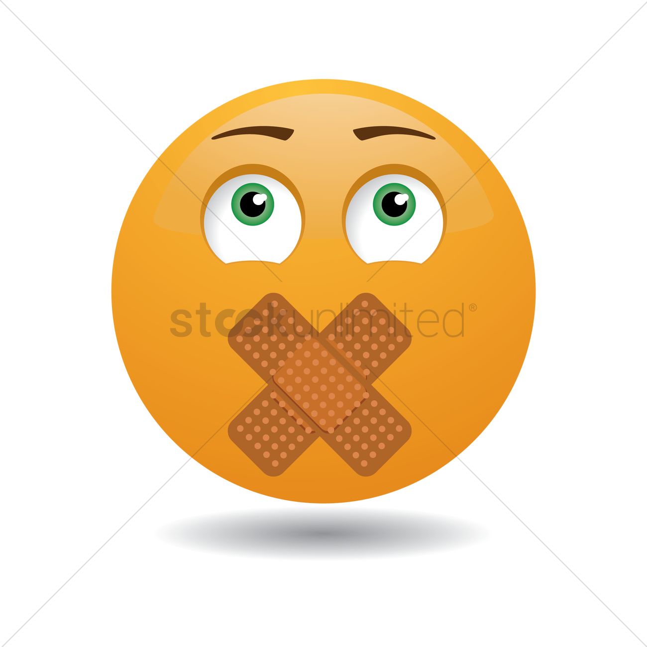 1300x1300 Plaster On Mouth Emoticon Vector Image