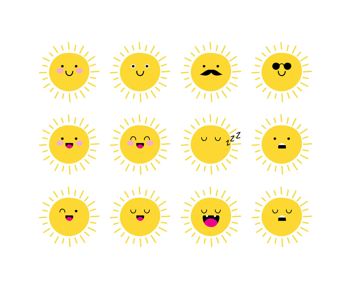 1136x936 Cartoon Sun Emoticon Vector Art Graphics