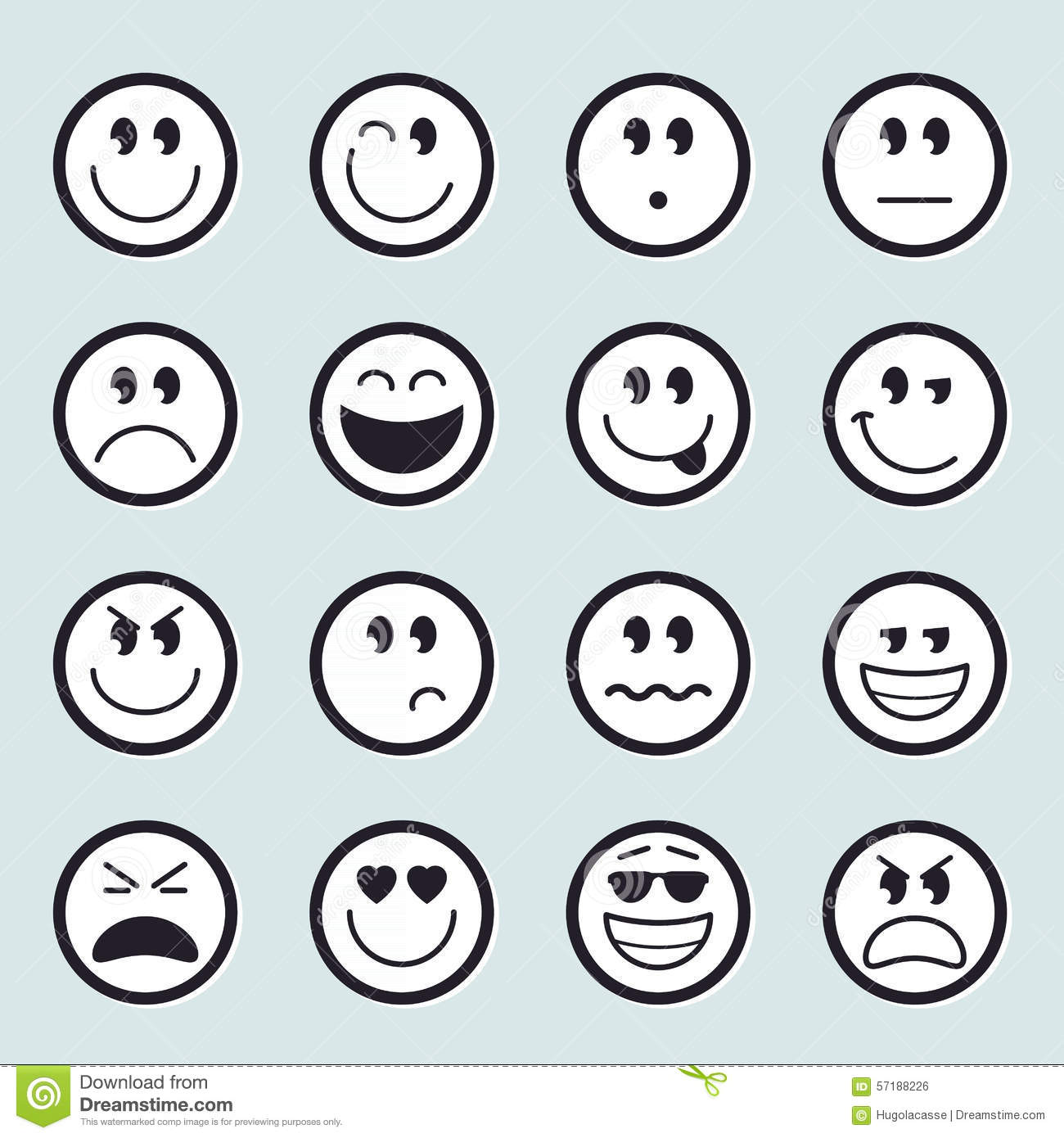 1300x1390 Set Of Vector Emoticons Icons Stock Image Clipart