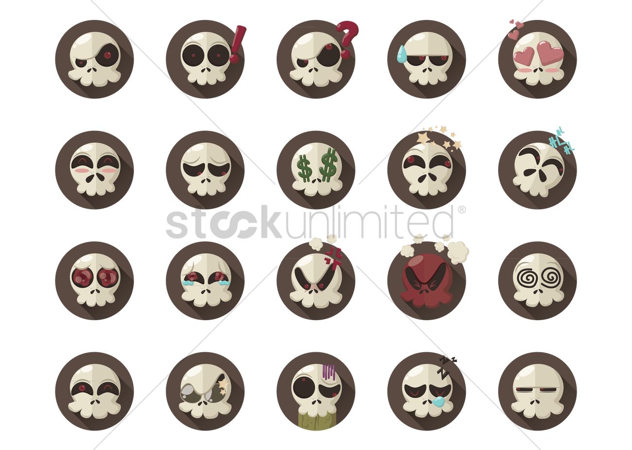 1300x925 Skull Emoticons Vector Image