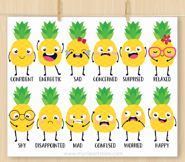 Pineapple Emotions Clipart Premium Vector Clipart 608x532 Pineapple Emotions Clipart Premium Vector Clipart