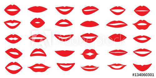 Set Of Woman's Lips Different Form Of The Lips Different 500x250 Set Of Woman's Lips Different Form Of The Lips Different