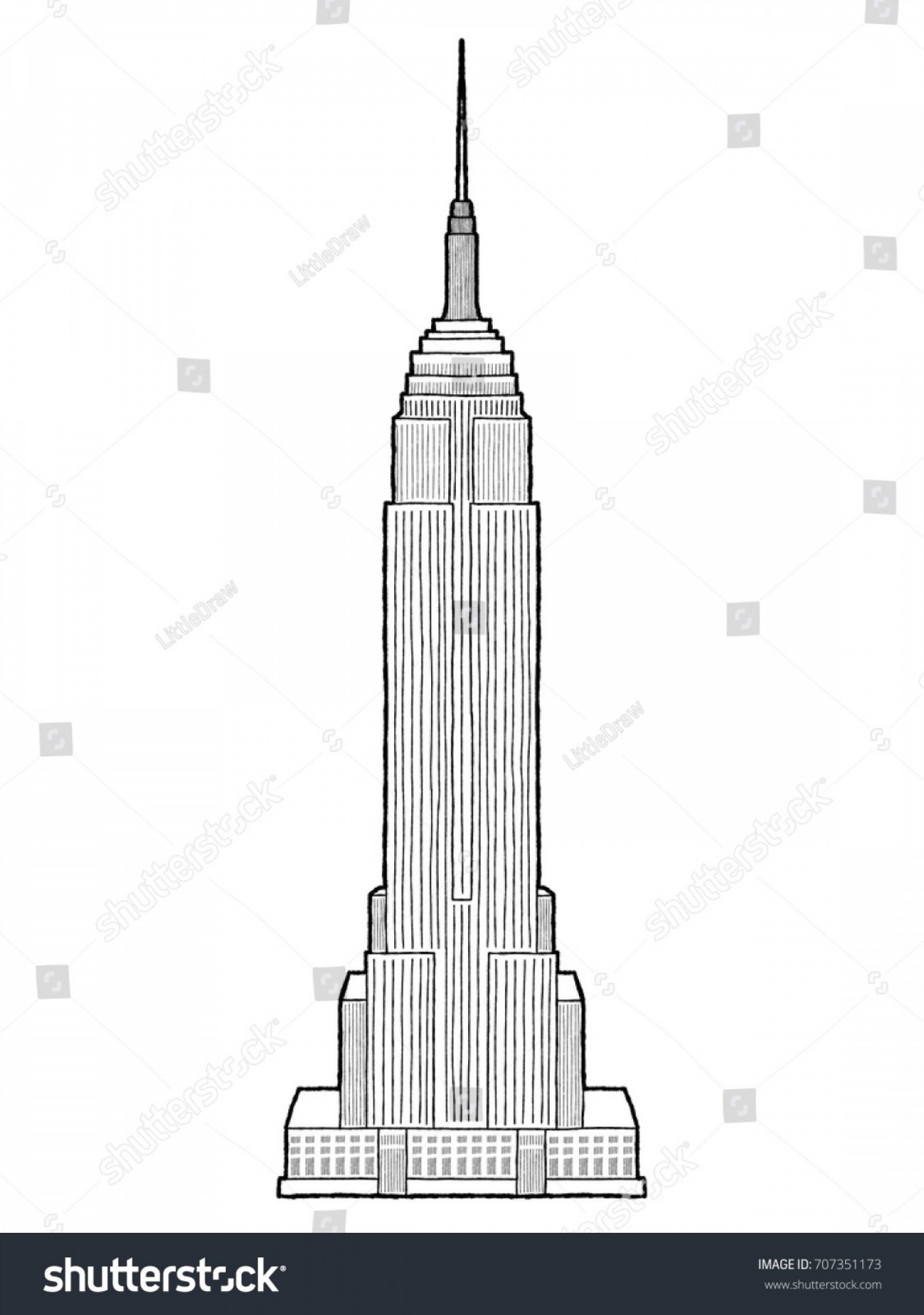 1620x2304 Empire State Building Manhattan New York Stock Vector Throughout