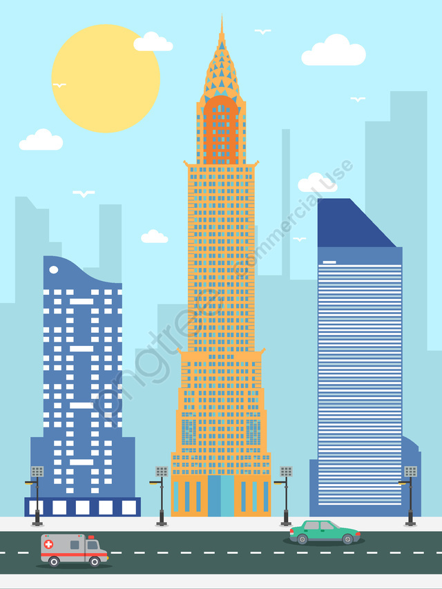 640x853 City Silhouette Of New York Empire State Building Vector