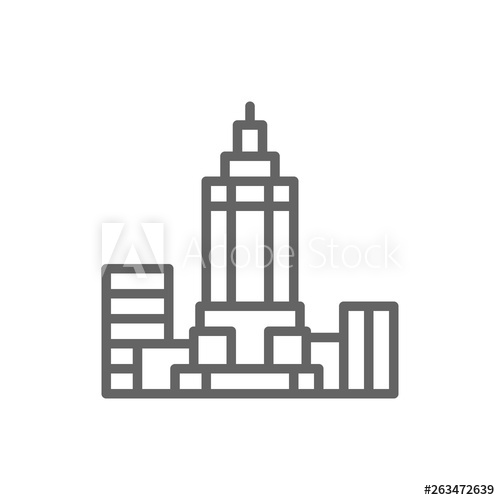 500x500 Empire State Building, Usa, Landmark Line Icon