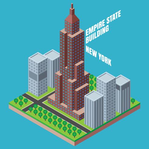 490x490 Empire State Building New York Isometric Illustration
