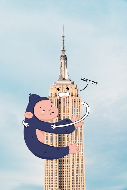 417x626 Sad Gorilla Holding On To The Empire State Building Vector Free