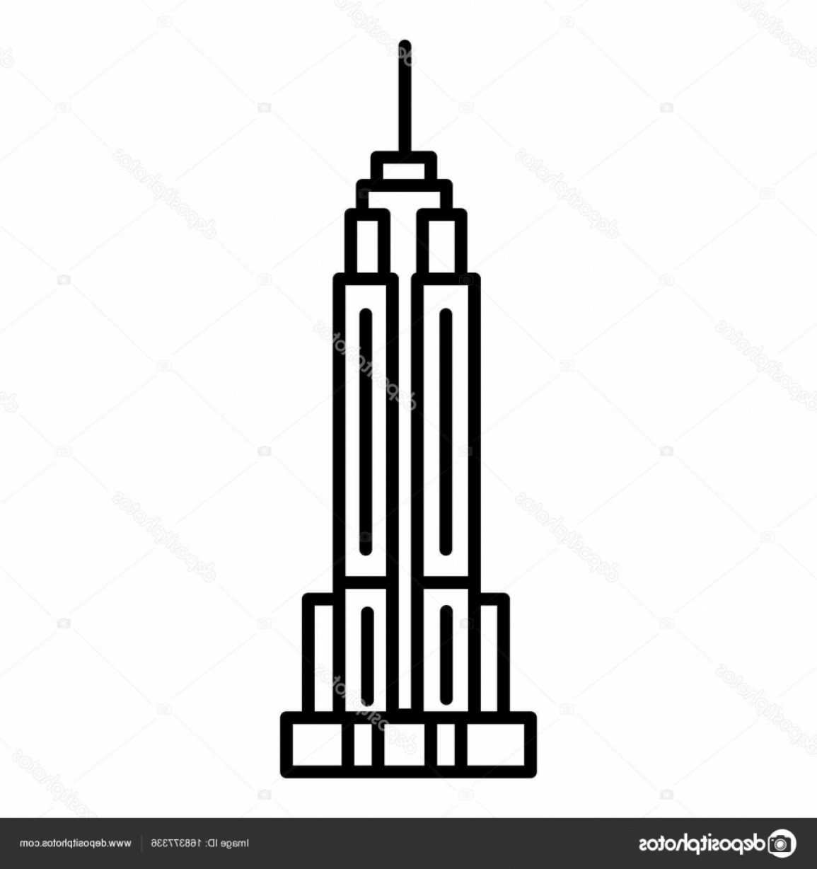 1155x1228 Stock Illustration Empire State Building Vector Line Sarahgardan