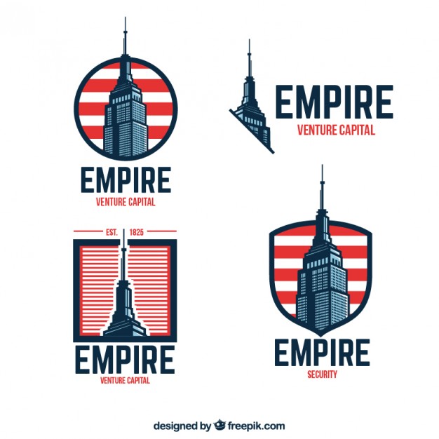 626x626 Empire State Building Badges Vector Premium Download