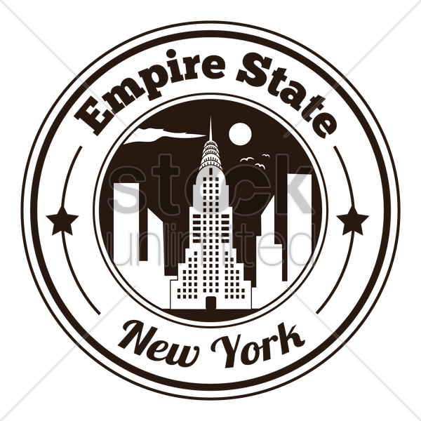 600x600 Empire State Label Vector Image