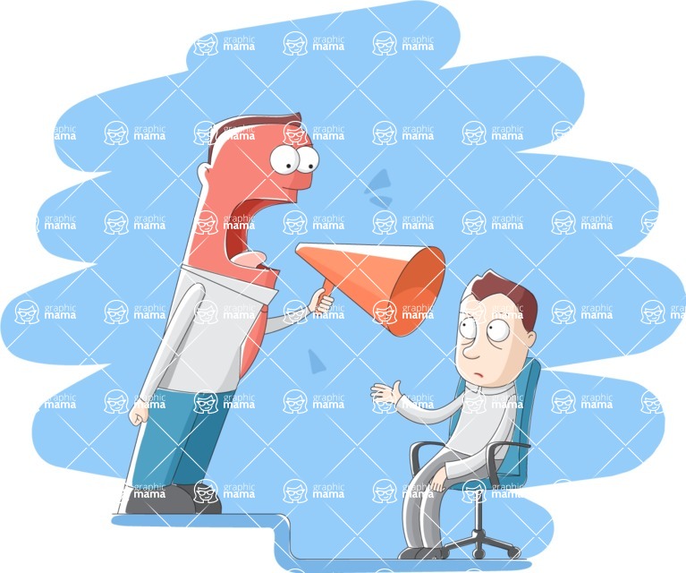 767x640 Boss Being Mad With Employee Vector Cartoon Illustration
