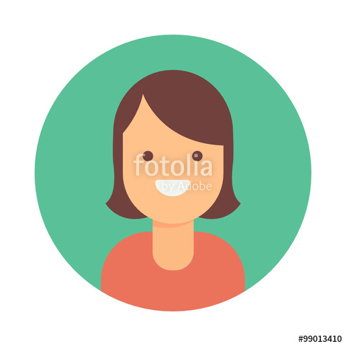 500x500 Female Employee Vector Icon Set Modern Flat Style Stock Image
