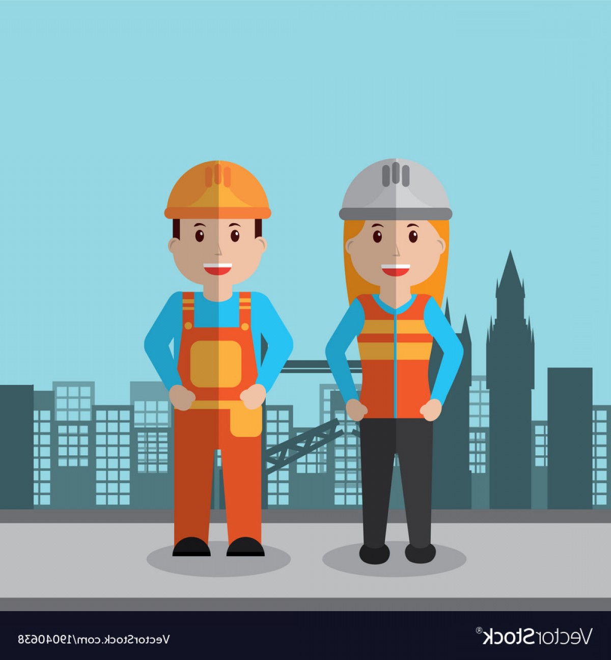 1200x1296 Workers Woman And Man Construction Employee Vector Hoodamathrun
