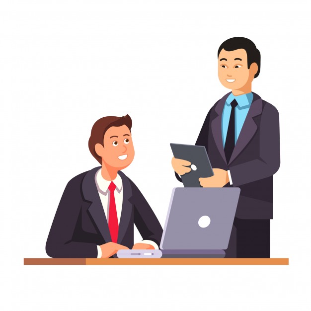 626x626 Asian Hr Manager Welcomes New Employee Vector Free Download