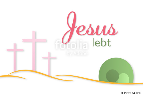 500x334 Easter Background Three Crosses And Empty Tomb With Text Jesus