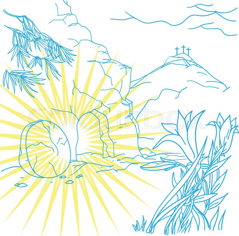 800x792 The Bright Empty Tomb Of Jesus Christ Stock Vector Colourbox