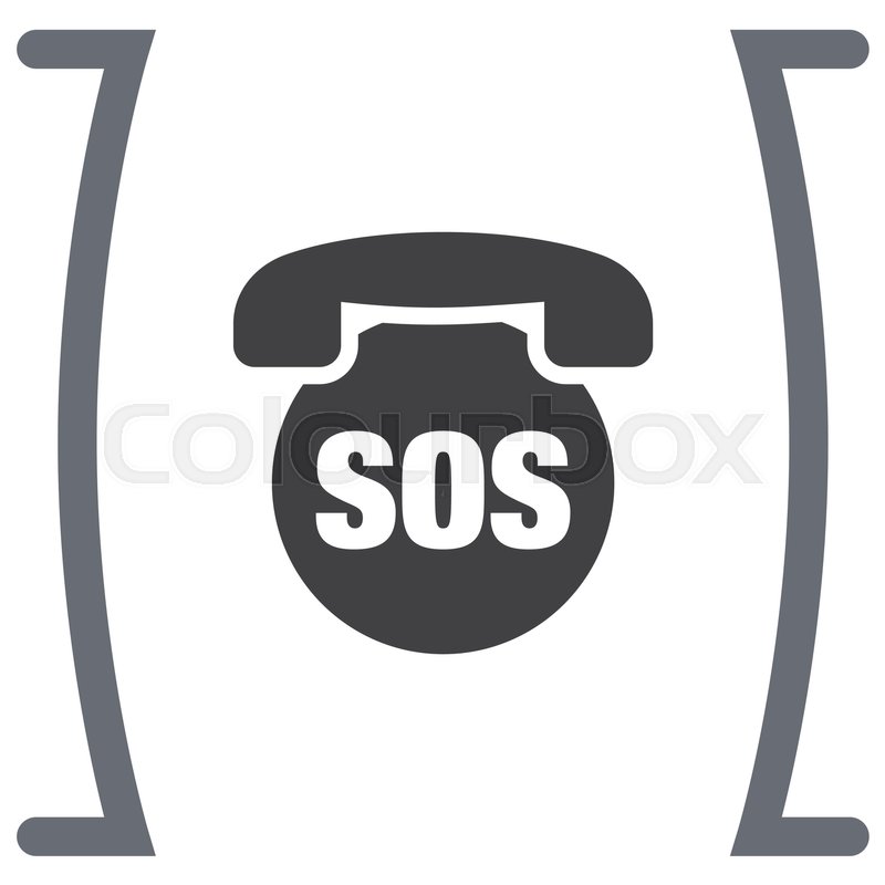 800x800 Sos Phone Vector Icon Emergency Stock Vector Colourbox