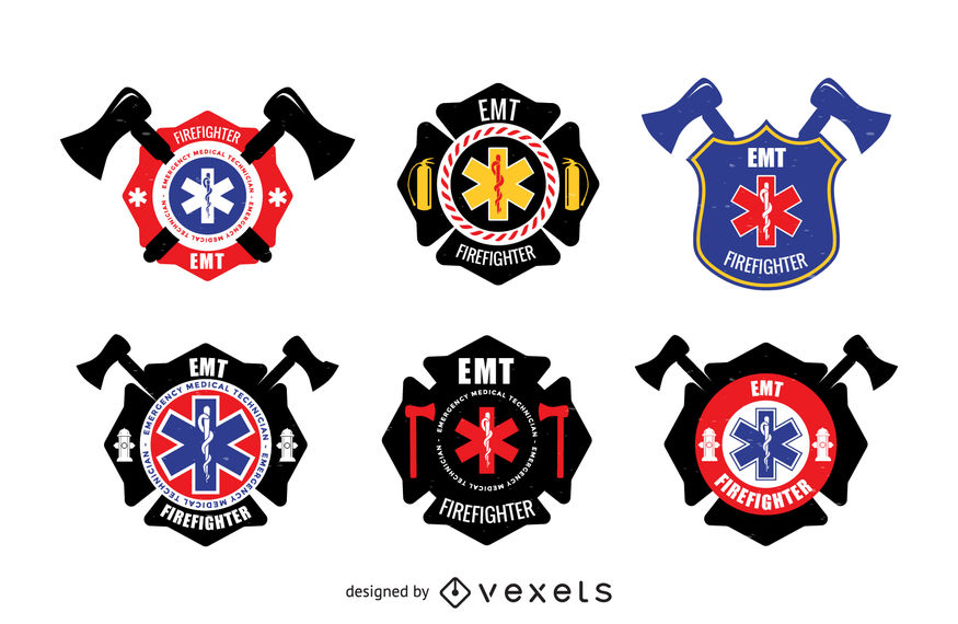 Emt Badge Logos Set 875x570 Emt Badge Logos Set