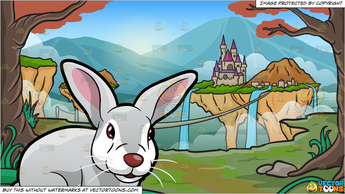 1152x648 A Lovely Rabbit And An Enchanted Forest And Castle Background