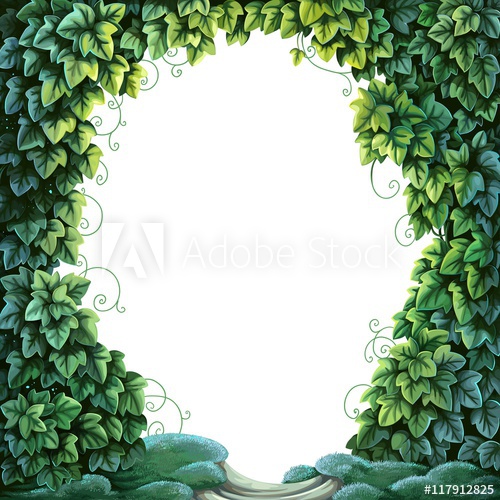 500x500 Frame For Text Decoration Enchanted Forest From Green Ivy And Mo