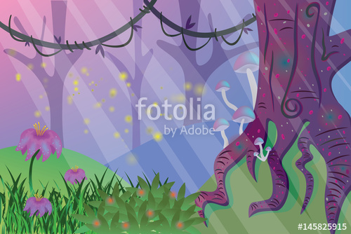 500x334 Enchanted Forest Vector Illustration Design Stock Image