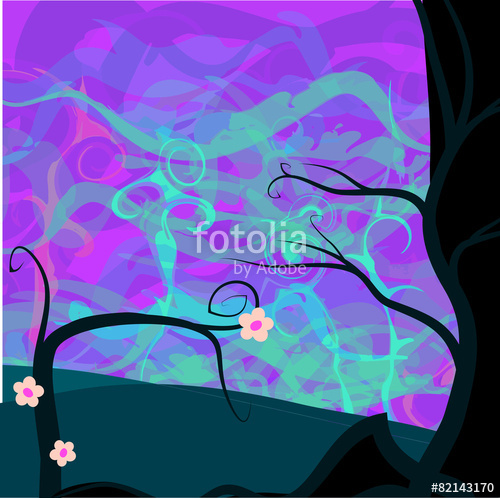 500x498 Enchanted Forest Wonderland Background Vector Illustration Stock