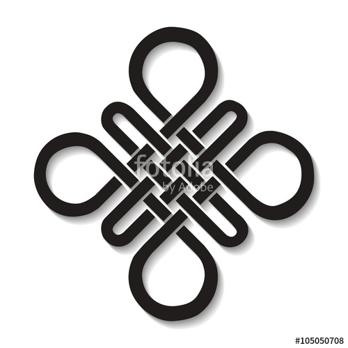 500x500 Auspicious Endless Knot Buddhist Symbol Black Stock Image