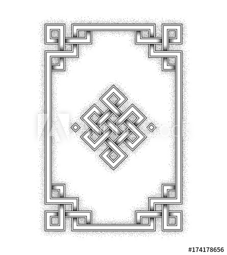 445x500 Graphic Illustration Of Dots Pattern Endless Knot Symbol