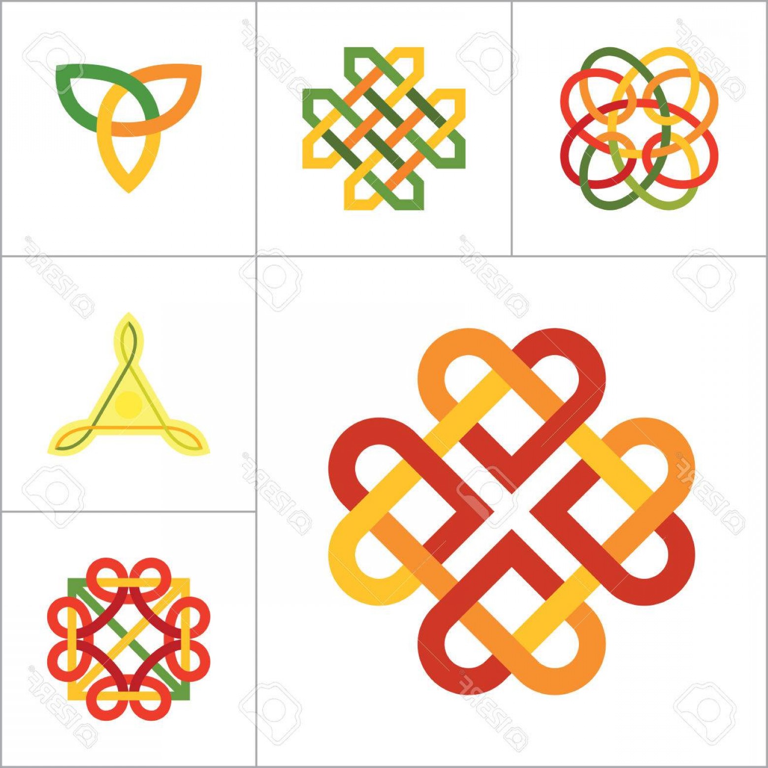 1560x1560 Photostock Vector Celtic Ornament Icon Set Infinite Knot Endless