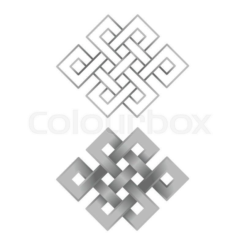800x800 Silver Endless Knot On White Stock Vector Colourbox