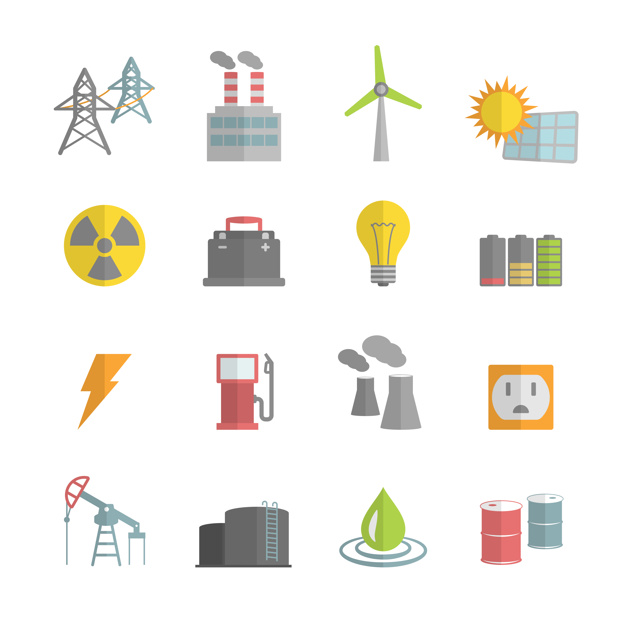 626x626 Energy Power Plant Icons Collection Vector Free Download