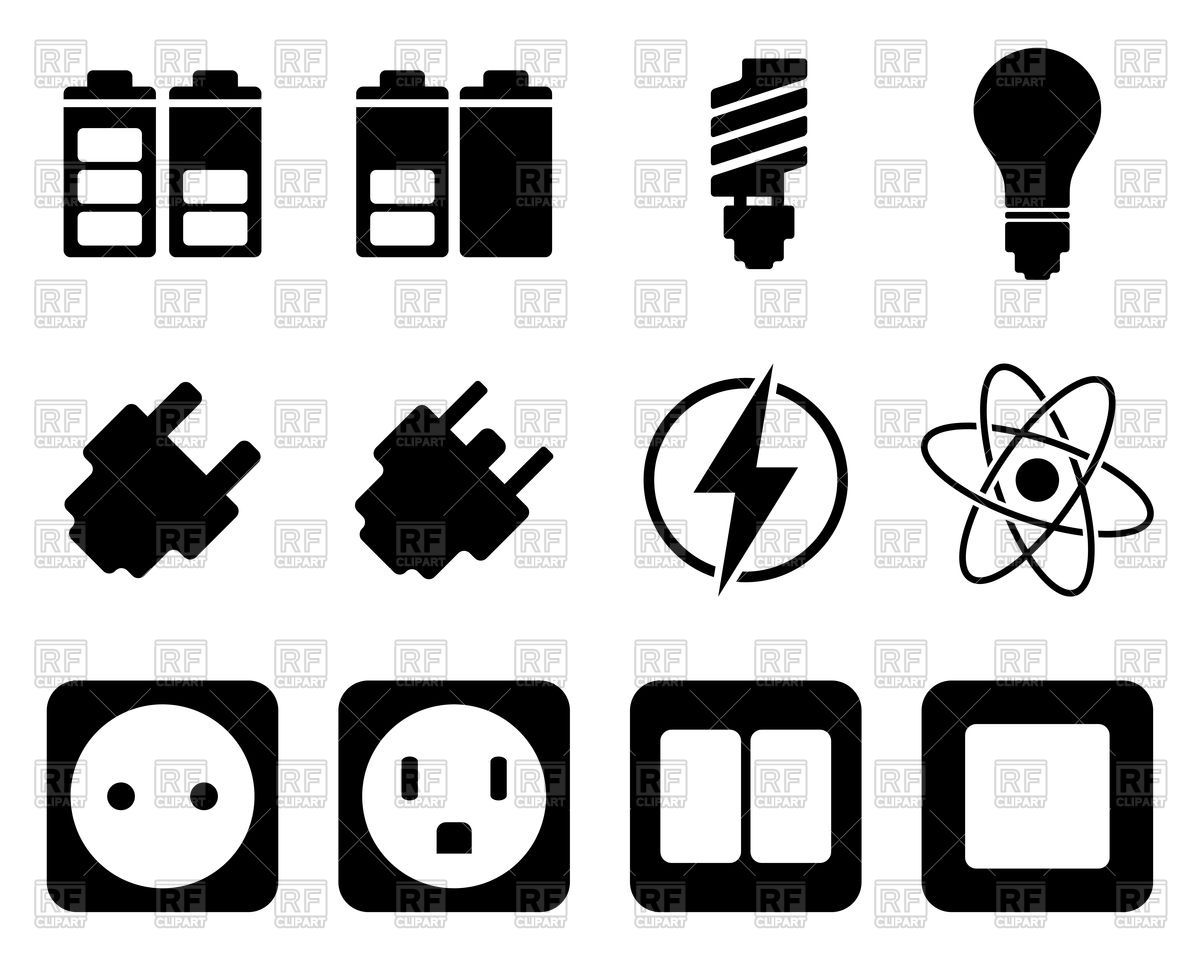 1200x960 Electricity And Energy Icon Set Vector Image Of Icons And Emblems