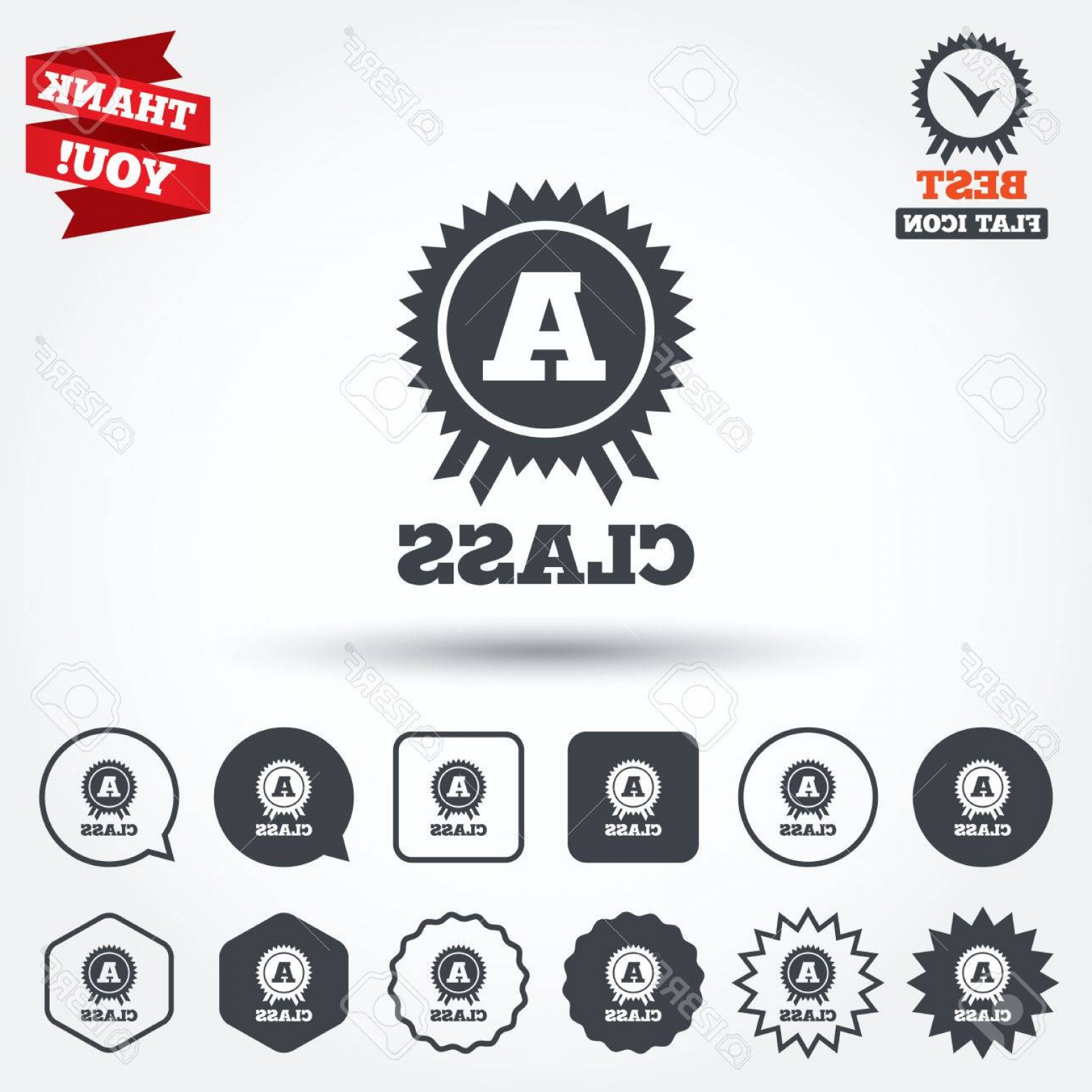 1560x1560 Photostock Vector A Class Award Icon Premium Level Symbol Energy