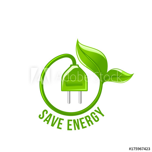 500x500 Green Leaf Electric Plug Save Energy Vector Icon