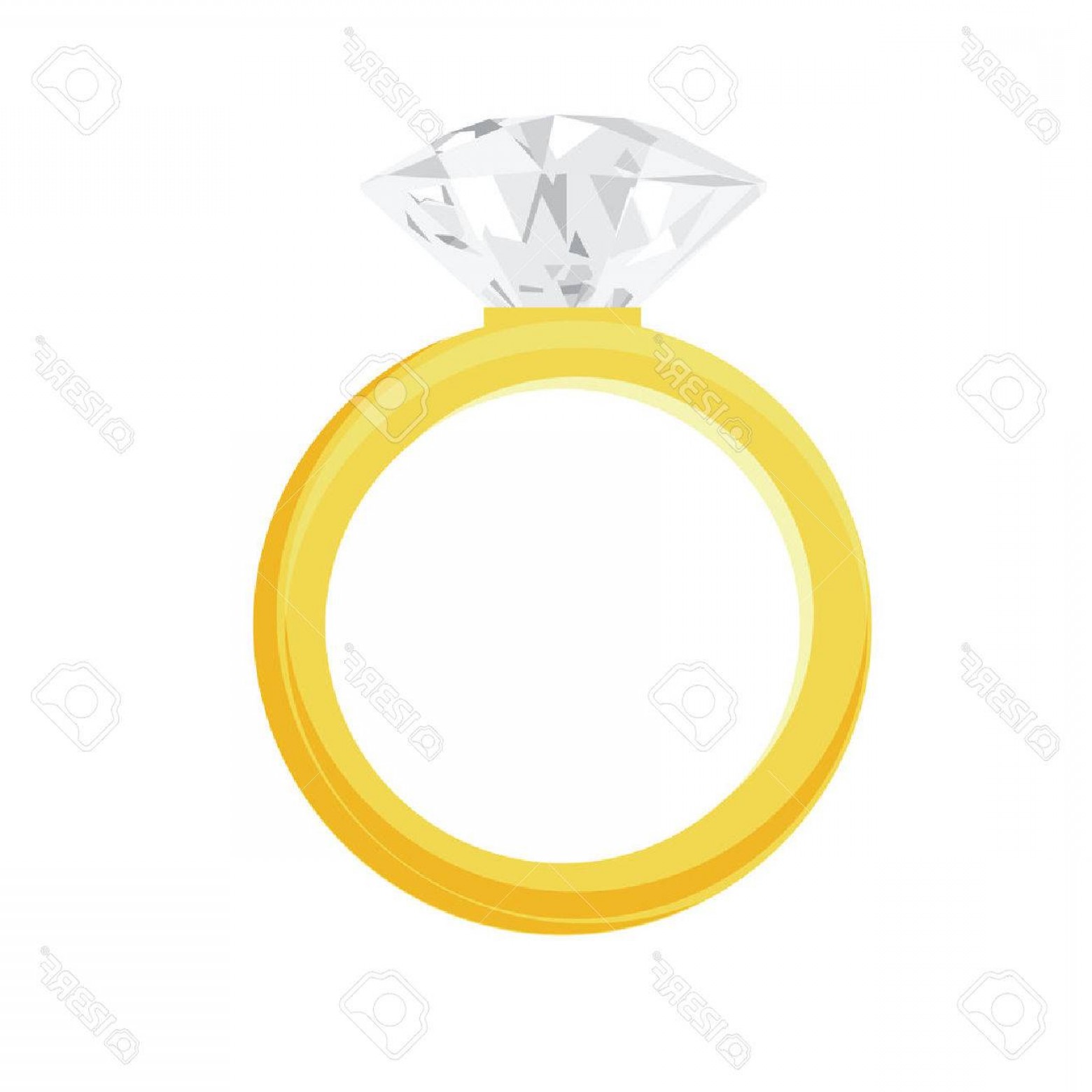 1560x1560 Photostock Vector Golden Ring With Big Shiny Diamond Vector