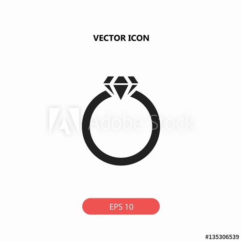 500x500 Diamond Engagement Ring Vector Icon