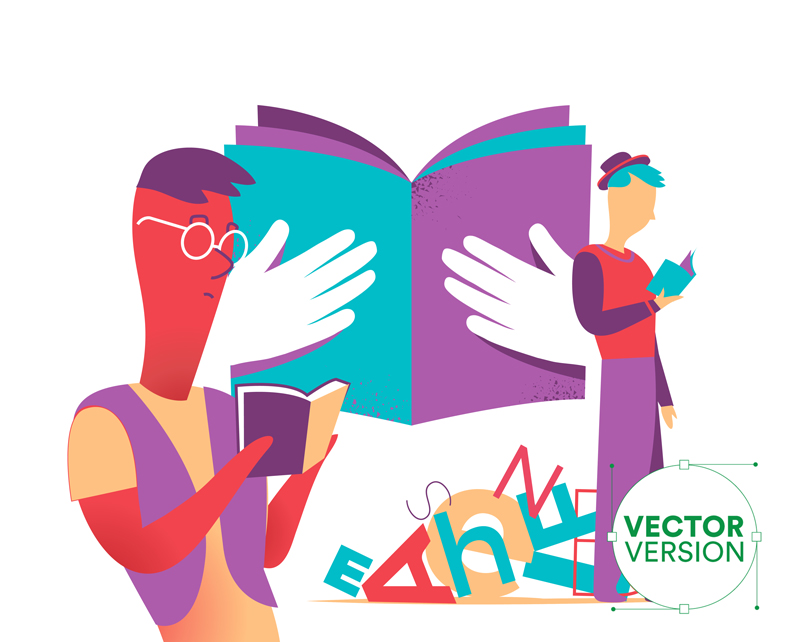 Books Engagement Vector Art Illustrations For Web Graphic Design 800x642 Books Engagement Vector Art Illustrations For Web Graphic Design