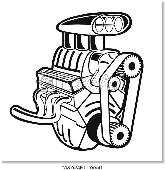 561x581 Free Art Print Of Vector Engine Vector Illustration Of The Engine