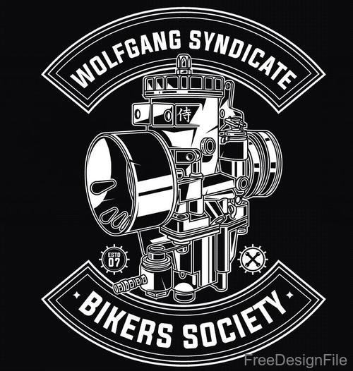 500x526 Motorcycle Engine Vintage Labels Vector Free Download