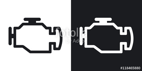 500x250 Vector Engine Icon Two Tone Version On Black And White Background
